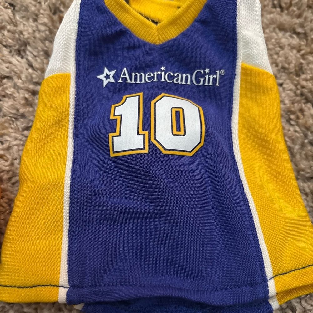 American Girl Blue and Yellow Kids Jersey Outfit - Picture 3 of 5